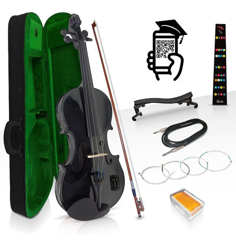 Violin Electroacustico Equipado Divarius 4/4 Negro Color NEGRO PS900