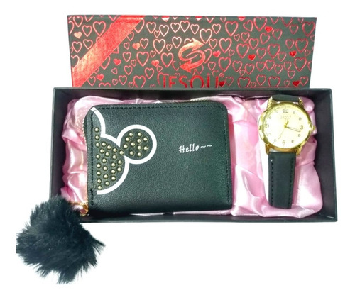 Kit Reloj Billetera Monedero Mujer Dama Regalo 