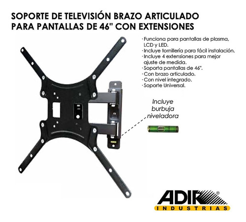Soporte Tv Monitor Pantalla De 23¨a 55¨ Brazo Articulad