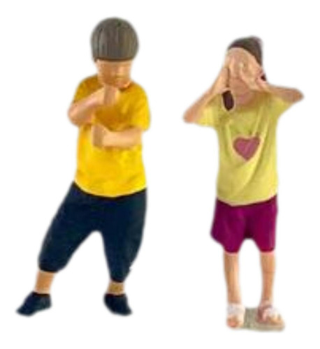 Figuras De Diorama A Escala 1:64, Conjunto Para 2 Niños