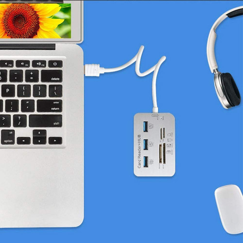 Imagem 2 de 6 de Hub Usb 3 Portas Usb 3.0 E Leitor De Cartão De Memória