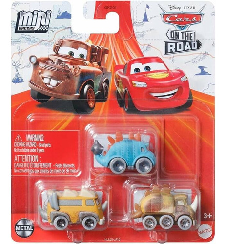 Cars Mini Racers - Pack X 3 Cars On The Road - Mattel - 