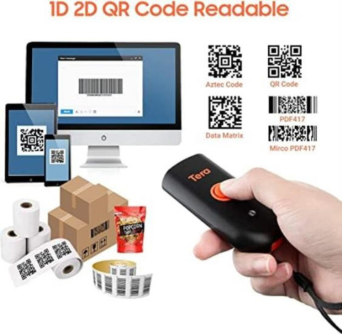 Tera Mini 1d 2d Qr Escáner De Código De Barras Inalámbrico,