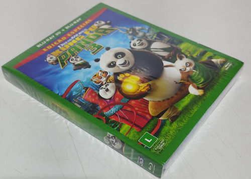 Blu-ray 3d + Blu-ray Kung Fu Panda 3 Com Luva Novo Lacrado