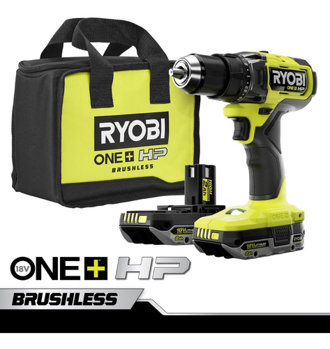 Taladro Ryobi 18v Hp Brushless 2100 Rpm + Foco Led