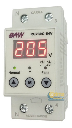 Protector Tension Monofasico Digital Baw Display Riel 32a