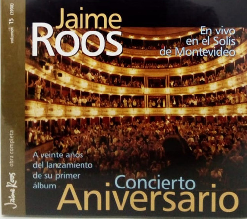 Jaime Roos Concieto Aniversario Vivo Cd Reedicion Digipack