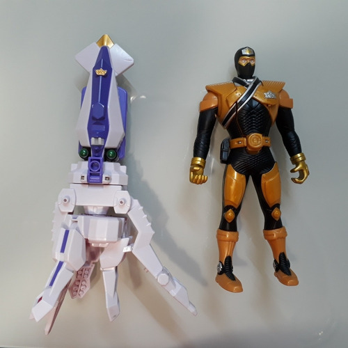 Power Rangers Samurai Octo Zord Vehicle + Light Gold -bandai (Usado)