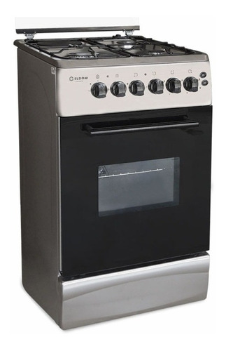 Cocina Eldom Florencia Ultra a gas/eléctrica 4 hornallas  acero inoxidable 220V puerta con visor