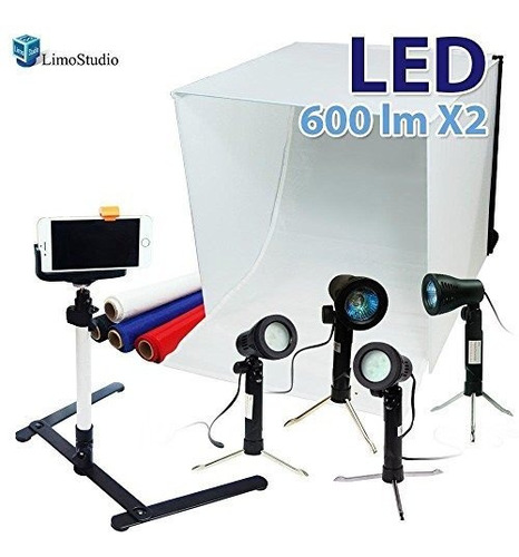 Imagen 1 de 9 de Limostudio 24'' Folding Photo Box Tent Led Light Table Top P