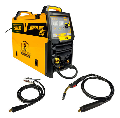 Solda Multiprocesso Mig Alumínio Pulse Evaflex Mig-250 Evald Cor Amarelo 220v