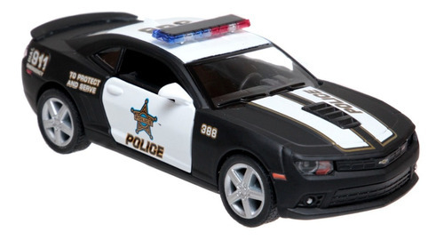 Carrinho Miniatura Da Policia Em Ferro Escala 1/32 De 12cm Cor Camaro