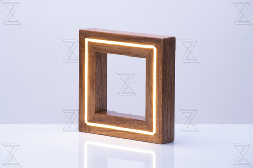 Lampara De Madera Parota Con Iluminación Led