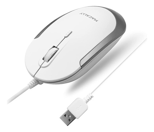 Macally Silent Wired Mouse - Raton Usb Delgado Y Compacto...