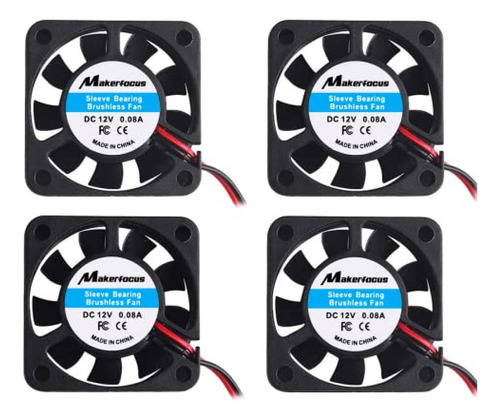 Ventilador Makerfocus 4pcs 3d Printer Fan 12v, 40mm 12 Volt 