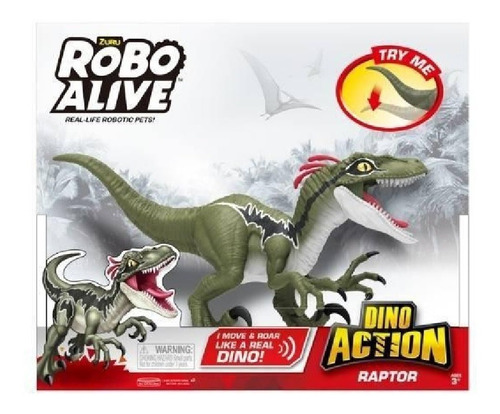 Zuru Robo Alive Raptor Dino Action Com Som Candide 1109