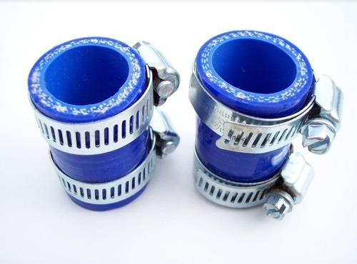 Imagen 2 de 5 de Union Clamps De Escape Yamaha Banshee Azul Nicecnc