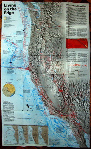 Mapa Nat Geo Terremoto Completo Con Revista 1986 Tierra Mar