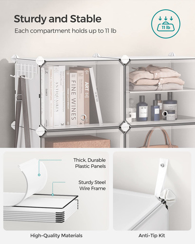 Zapatero Modular De Plástico Blanco 10 Compartimentos
