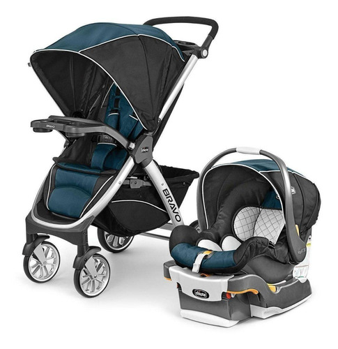 Carriola de paseo Chicco Bravo Trío travel system lake con chasis color plateado