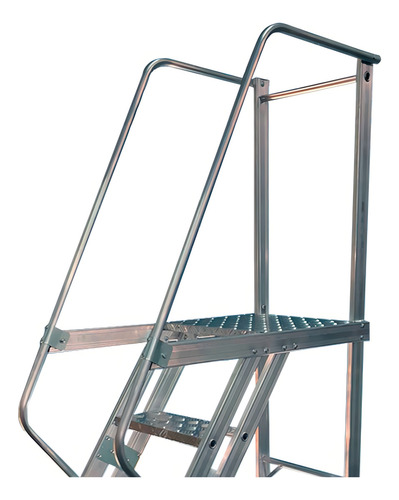Escada Plataforma Alumínio 1.25m C/4 Degraus + Patamar Agata