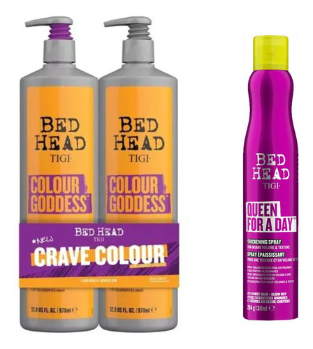 Tigi Colour Goodless Shampoo + Acond 970ml + Queen For A Day