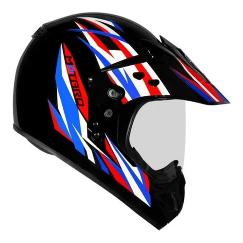 Imagem 2 de 2 de Capacete Motocross Ebf Motard Street Fechado Com Viseira