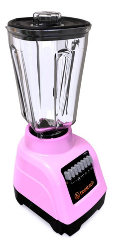 Licuadora 750w Vidrio 2l Botonera 10vel Bosstech B1 Rosa
