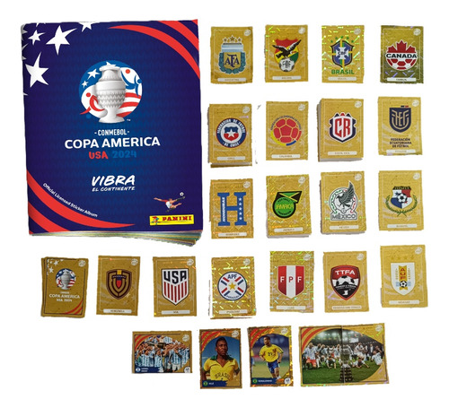 Set Álbum Copa América Usa 2024+todas Las Láminas Panini 