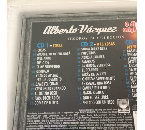 Alberto Vasquez - Tesoros De Coleccion - Cd - Disco Pack (Usado)