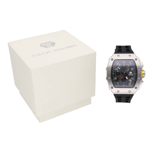 Reloj Tsar Bomba Hombre Lujo Tonneau Cronógrafo Impermeable
