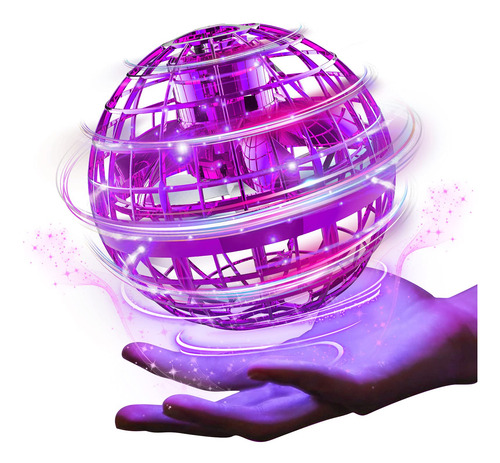 Orbe Volador Esferico De Plastico Abs Luces Led Color Morado