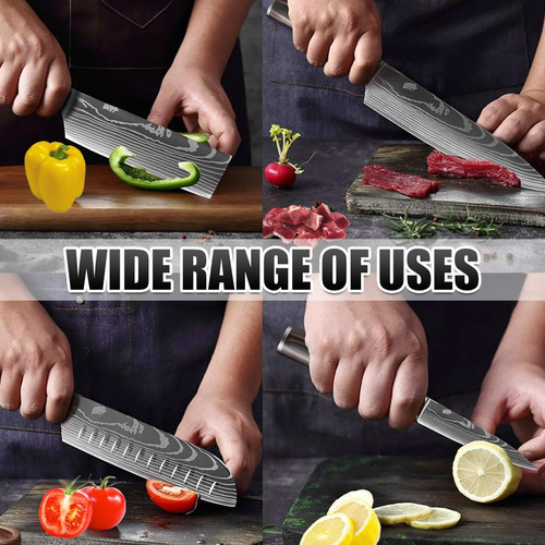 Juego De Cuchillos Chef Profesional 8pc Acero Inoxidable Con