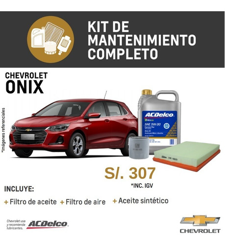 Kit Aceite, Filtro De Aire, Filtro De Aceite Chevrolet Onix