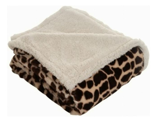 Lavish Home Throw Blanket, Fleece/sherpa, Giraffe Color Marrón Diseño De La Tela Jirafa