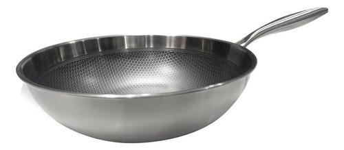 Wok Hudson 30 Cm Acero Inoxidable Con Antiadherente