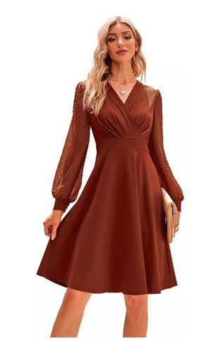 Vestido Jacquard De Otoño E Invierno Para Mujer [u]