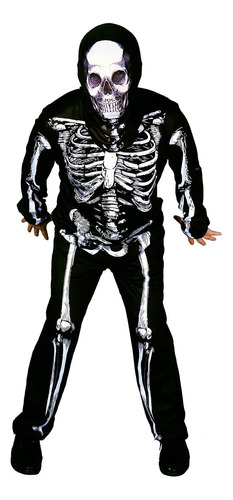 Disfraz De Halloween De Esqueleto Para Hombre Blanco Plano