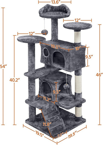 Yaheetech 54in Cat Tree Tower Condo