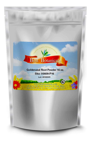 Best Botanicals Polvo Raíz Goldenseal 16 Oz Suplemento