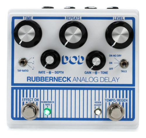 Pedal de efectos de guitarra Dod Rubberneck Delay analógico blanco