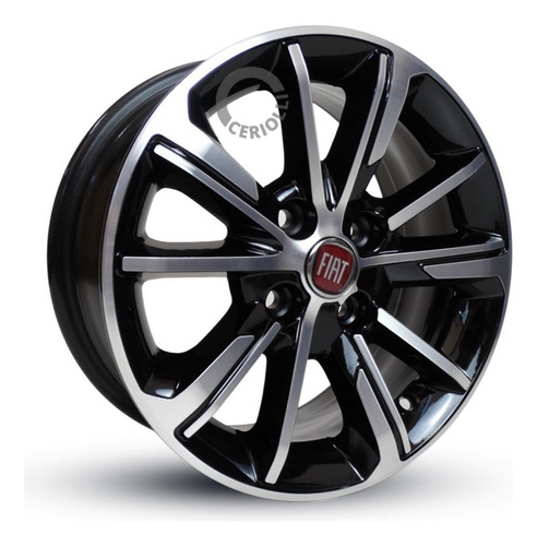 1 Roda Fiat Cronos Aro 14 (unidade) Cor Preto Diamante