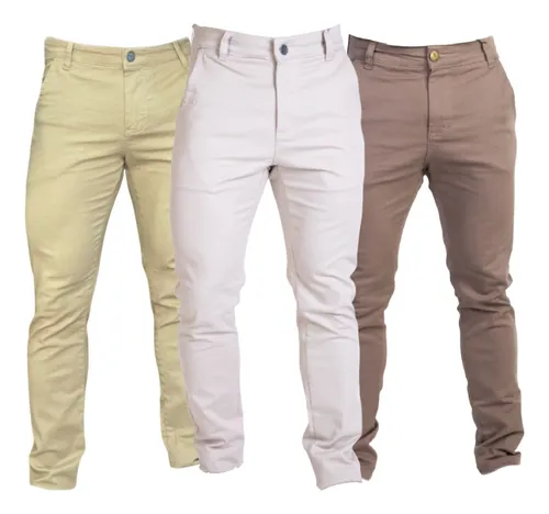 Kit 3 Calças Masculina Sarja Alfaiataria Slim Com Elastano Menor preço em Kit 3 Calças Masculina Sarja Alfaiataria Slim Com Elastano
