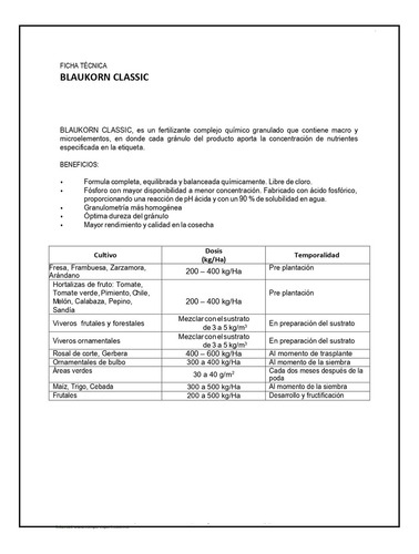 Nitrofoska Azul Blaukor Classic Compo Expert 2 Kilos (Usado)