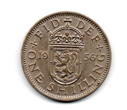 Inglaterra Gran Bretaña Moneda 1 Shilling Año 1956 Km#905