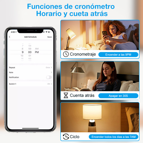 2 Psc Interruptor Inteligente Smart Switch Wifi Para Alexa Interruptor Inteligente Relevador 110v AC Componentes Electronicos