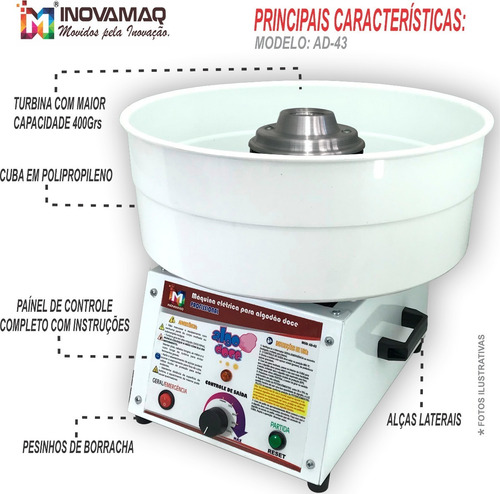Imagem 7 de 10 de Excelente Máquina De Algodão Doce Profissional Ad-43