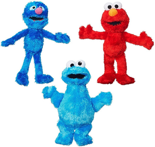 Plaza Sésamo Paq. De Felpa Con Elmo, Cookie Monster Y Grover