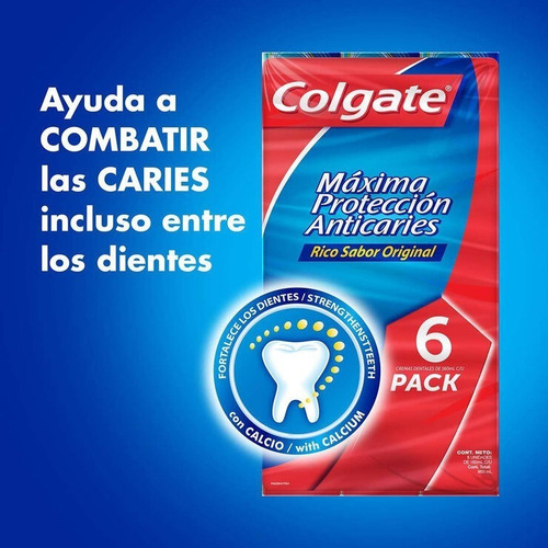 Crema Dental Protección Anticaries, Colgate 6 Pzs 160ml