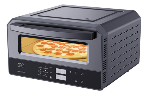 Horno Electrico Para Pizza Avera Hpe01 12 6 Funciones 400°c Color Gris Oscuro